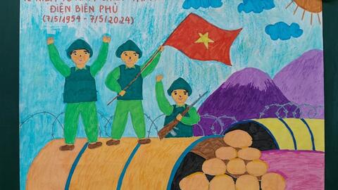 Học sinh trường Tiểu học Đức Hợp nô nức tham gia các hoạt động chào mừng 70 năm chiến thắng Điện Biên Phủ